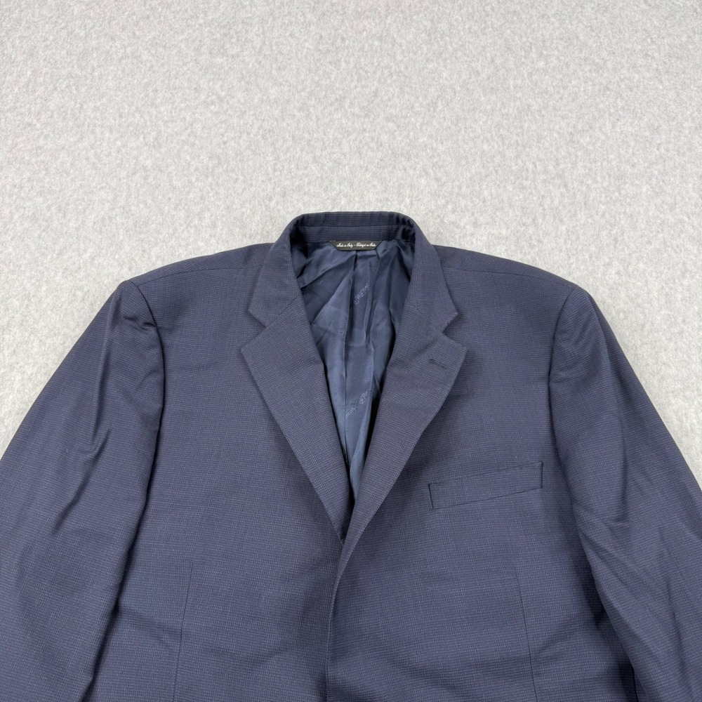 Ermenegildo Zegna Blazer Mens 46L Navy Blue Wool Saks Fifth Avenue Traveller - Picture 2 of 16